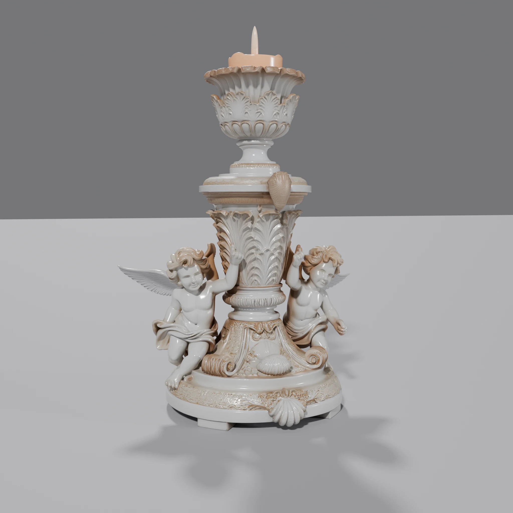 Baroque Cherub Candlestick