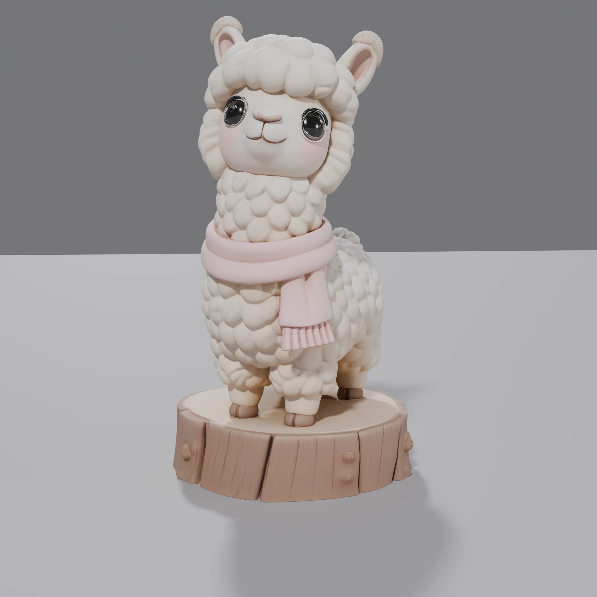 Curled Wool Alpaca Figurine