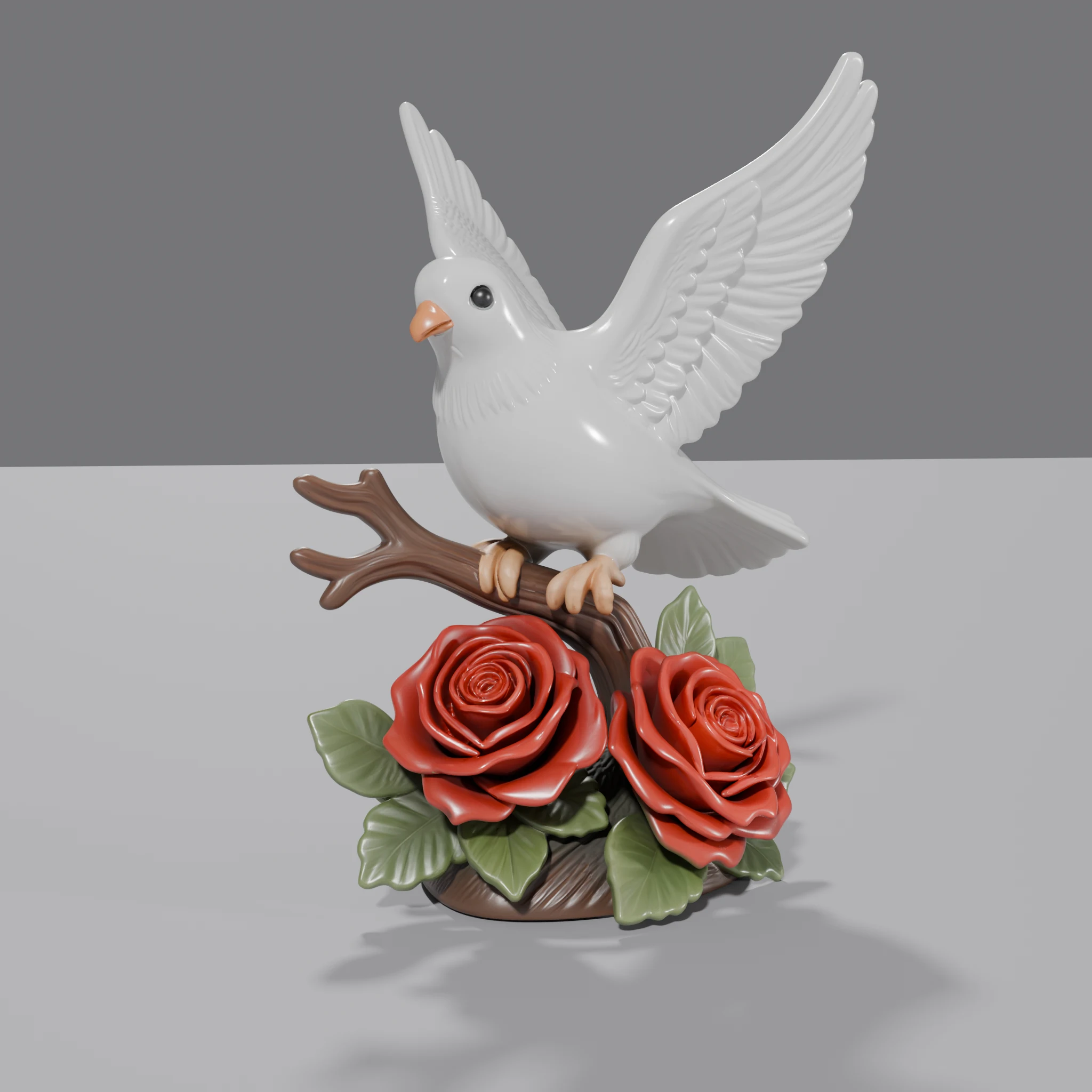Dove and Rose Figurine