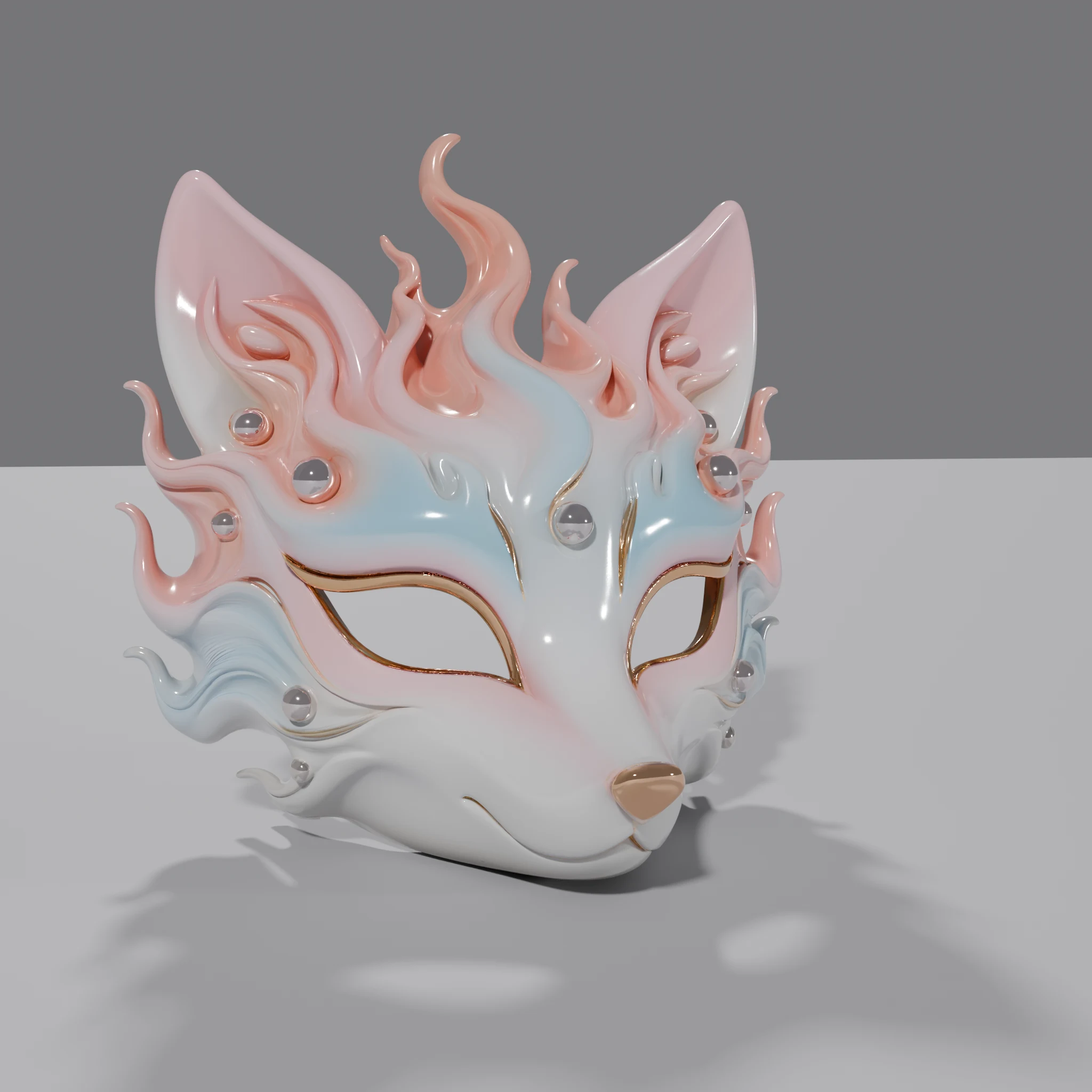 Ethereal Fox Mask Sculpture