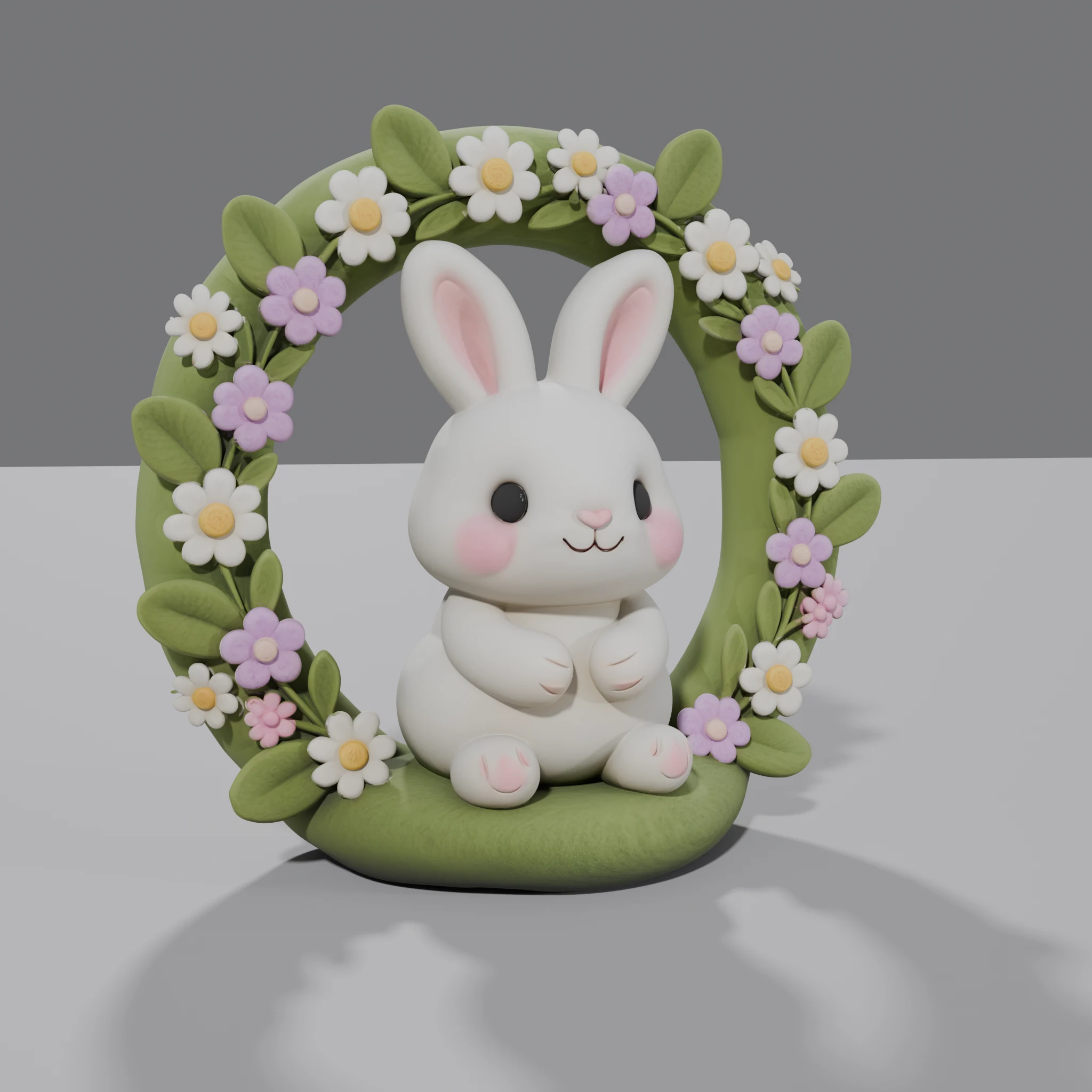 Floral Arch Bunny Figurine