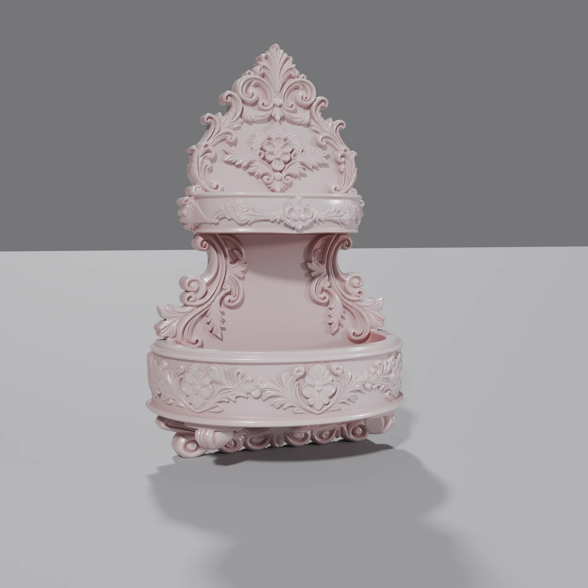 Ornate Baroque Fountain Model