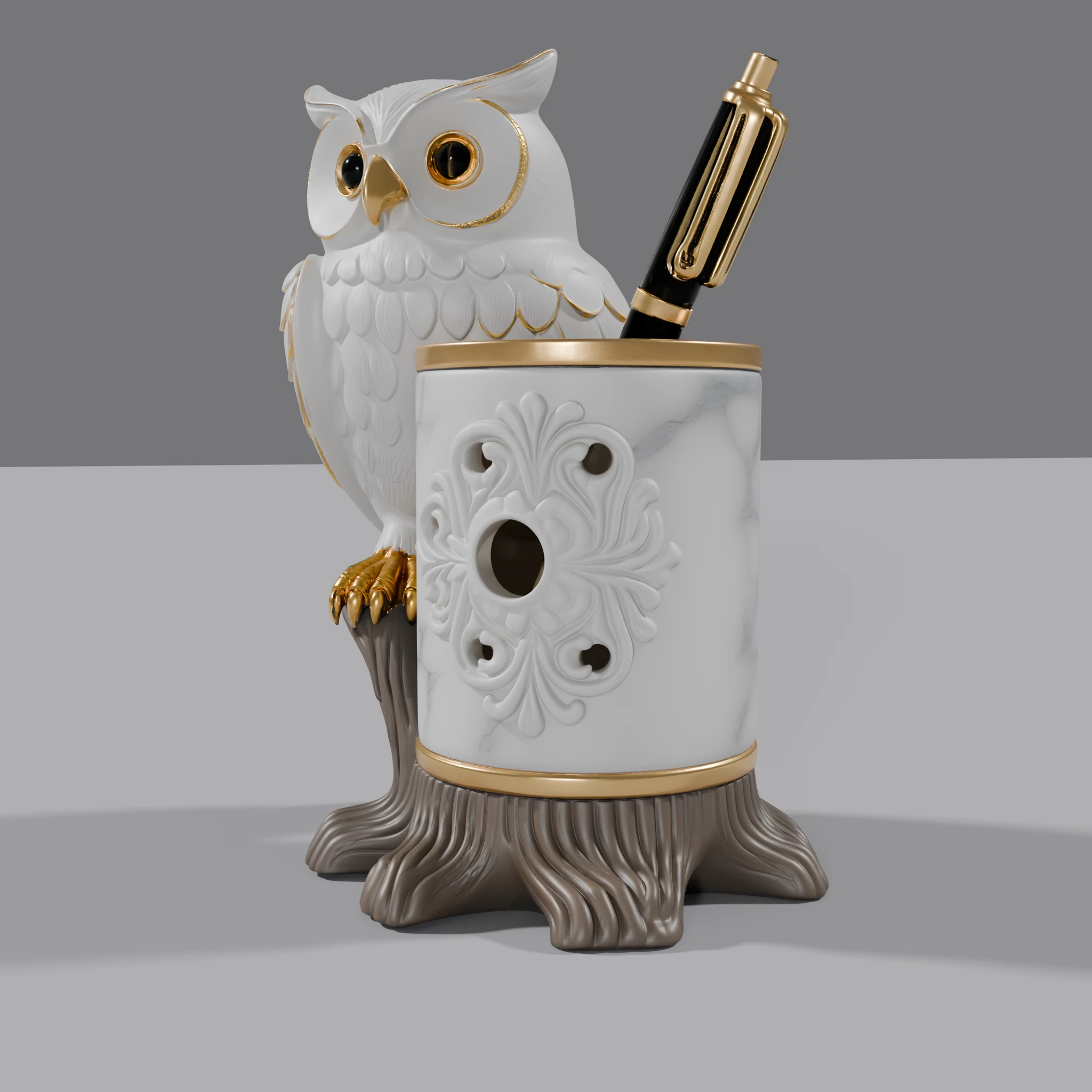 Owl Perched Pen Holder