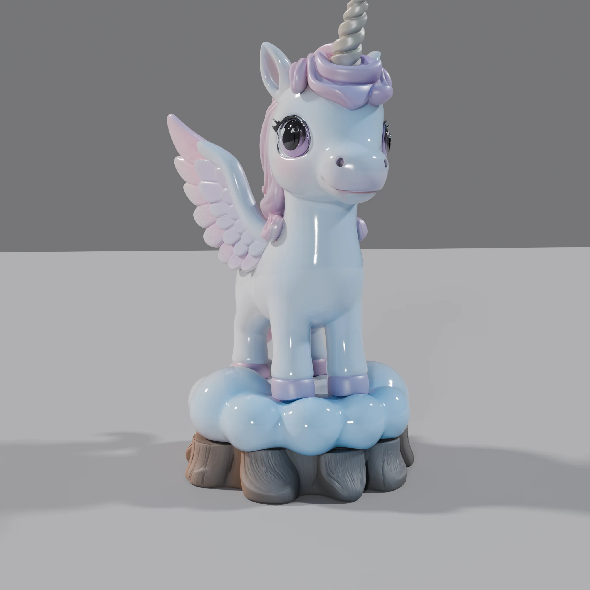 Pastel Winged Unicorn Statue