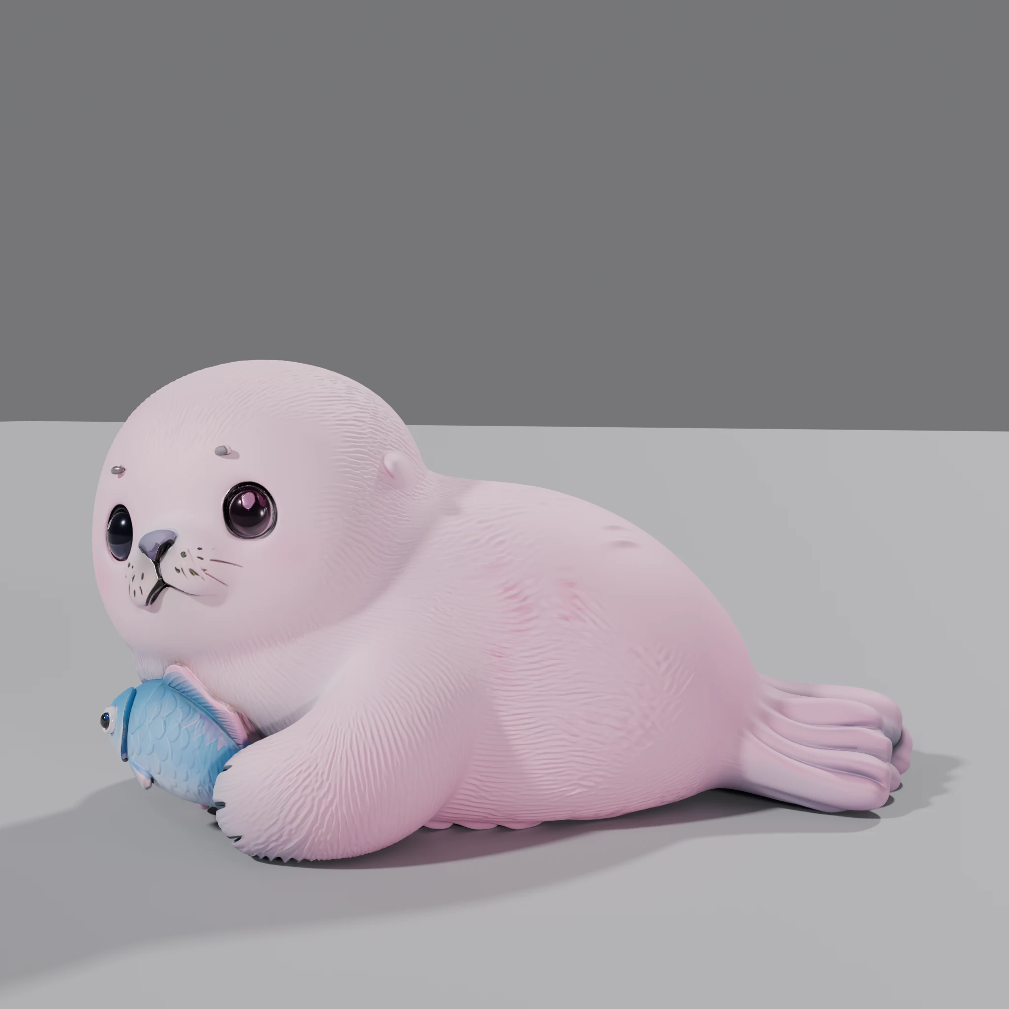 Pink Seal Pup Figurine