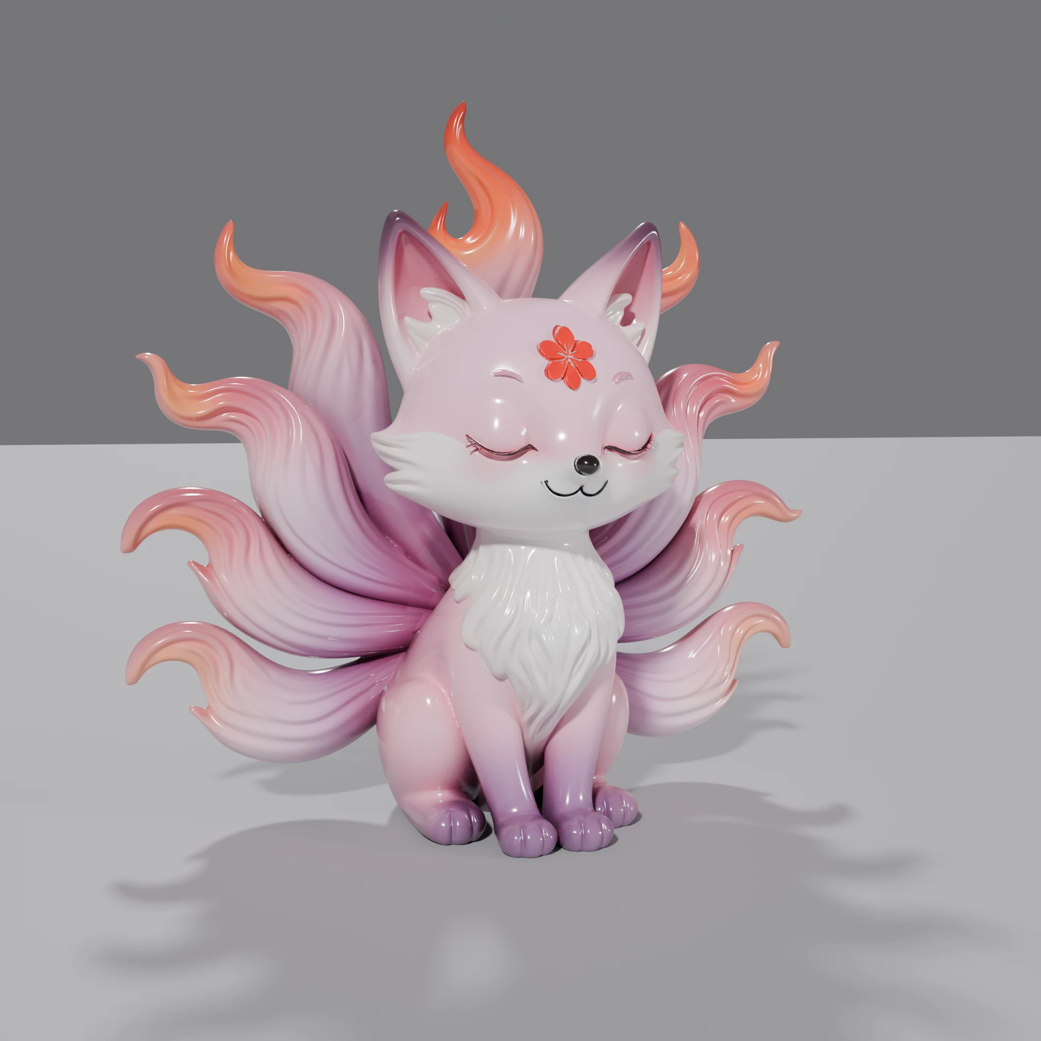 Serene Nine-Tailed Fox Figurine