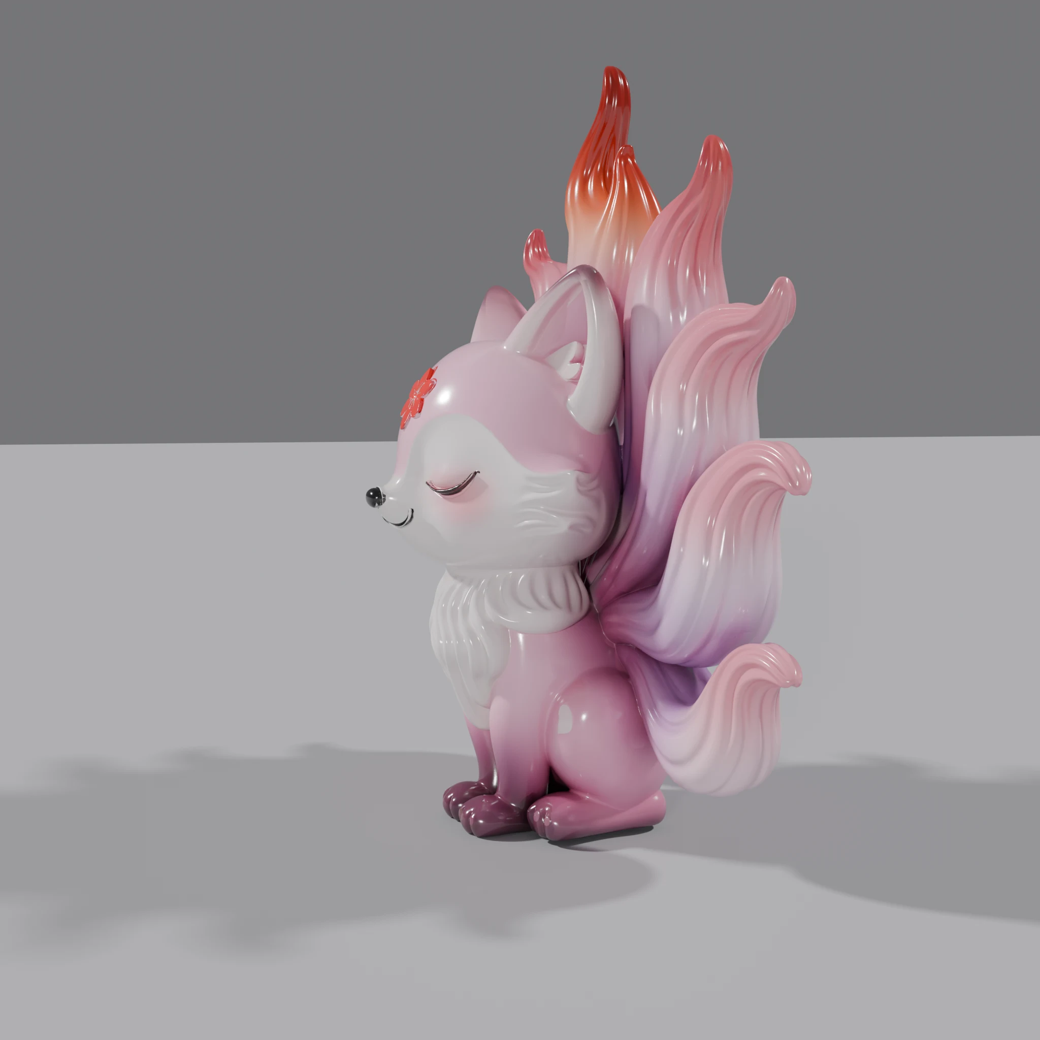 Serene Nine-Tailed Fox Figurine