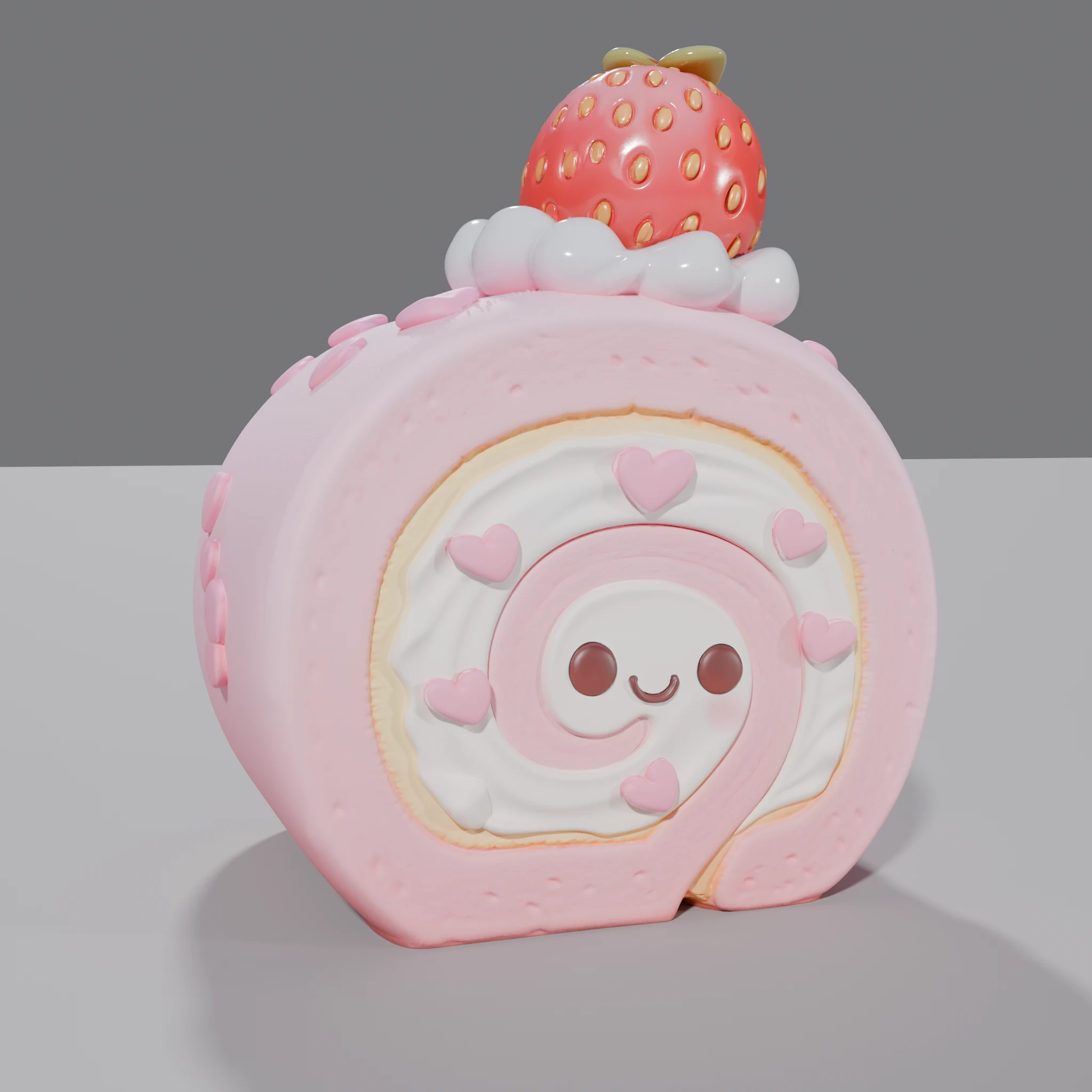 Strawberry Heart Cake Roll